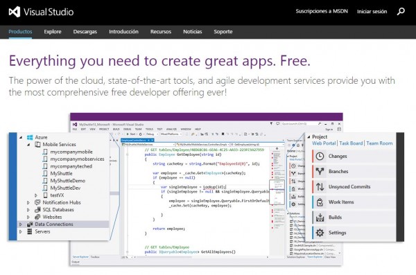  Microsoft lanza versión gratuita de Visual Studio 2013