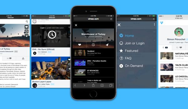  Vimeo renueva su web para navegadores de dispositivos móviles