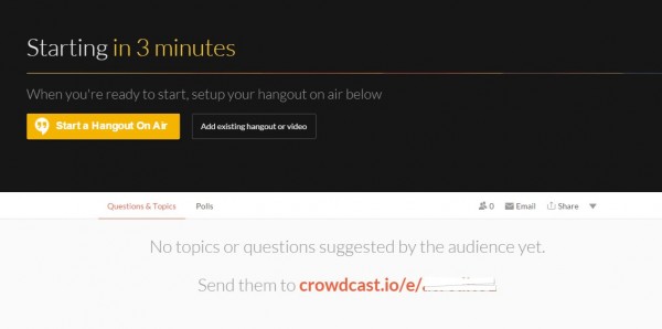  crowdcast, para tener más control en los hangouts que organizamos en Google