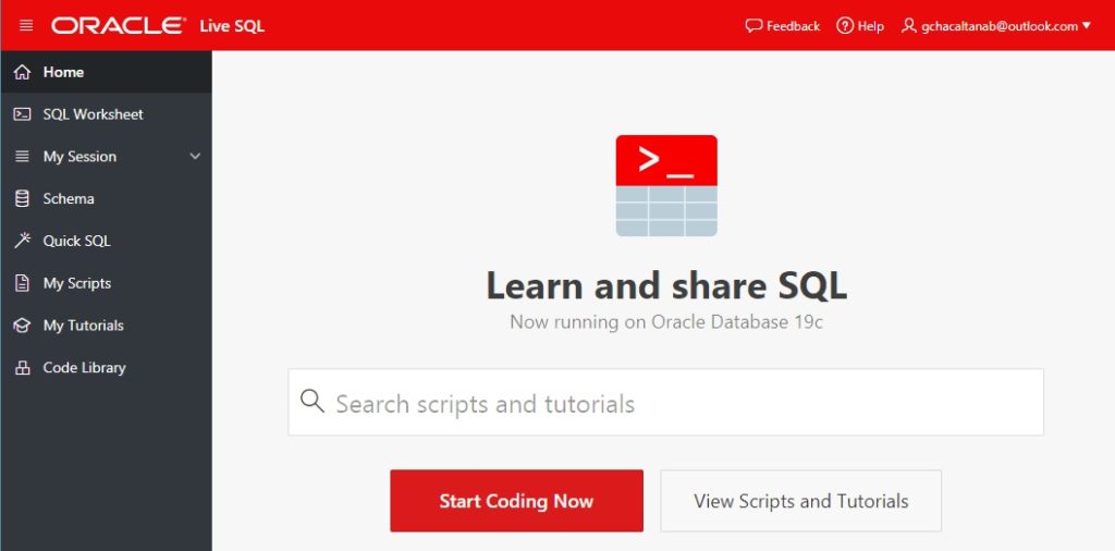 Consultas SQL utilizando OracleLive SQL – Programa en Línea