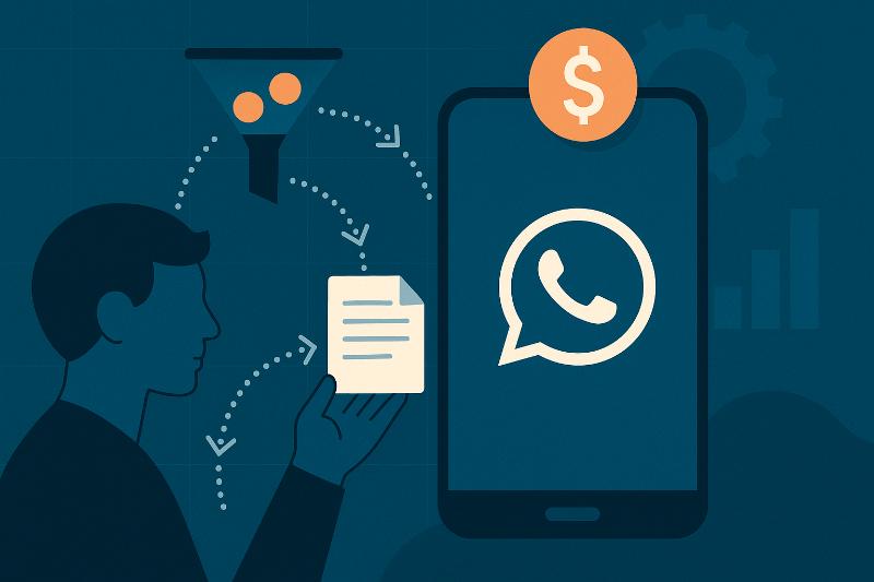 Diagrama de automatizacion de gestion de leads con WhatsApp y CRM para mejorar tasa de cierre de ventas