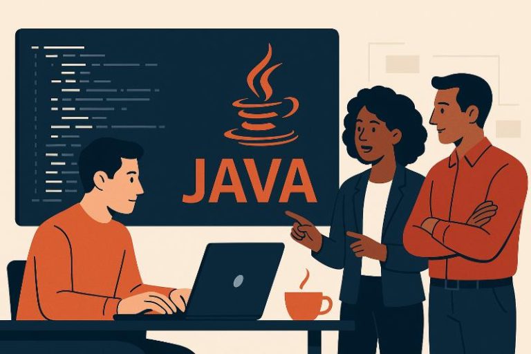 Diagrama de microservicios con Java mostrando errores comunes y herramientas como Spring Boot y Kafka