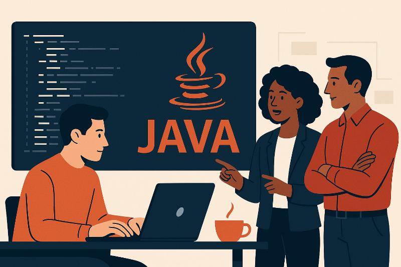 Diagrama de microservicios con Java mostrando errores comunes y herramientas como Spring Boot y Kafka