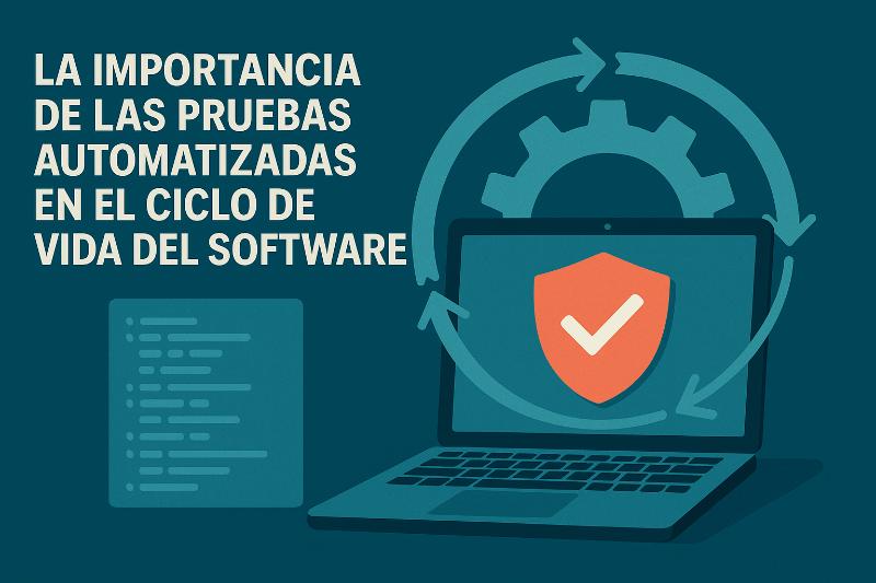 Fundamentos de pruebas automatizadas en el ciclo de vida del software con iconos de calidad y automatizacion
