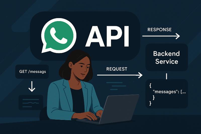 Diagrama de flujo de integracion de la API de WhatsApp con pasos y herramientas