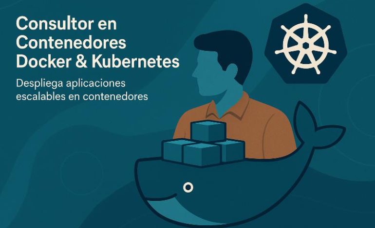 Consultor en contenedores Docker y Kubernetes despliega aplicaciones escalables en un clúster