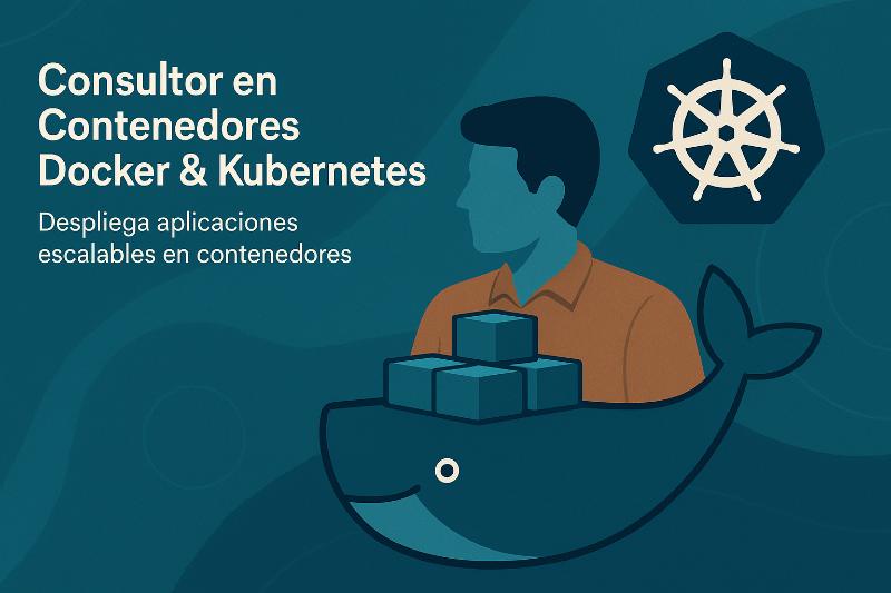 Consultor en contenedores Docker y Kubernetes despliega aplicaciones escalables en un clúster