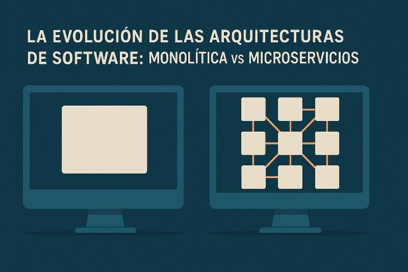 Diagrama comparativo entre arquitectura monolitica y microservicios mostrando estructura de componentes