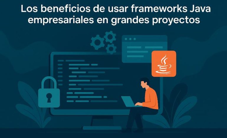 Desarrolladores revisando código con Spring Framework en un proyecto empresarial de gran escala