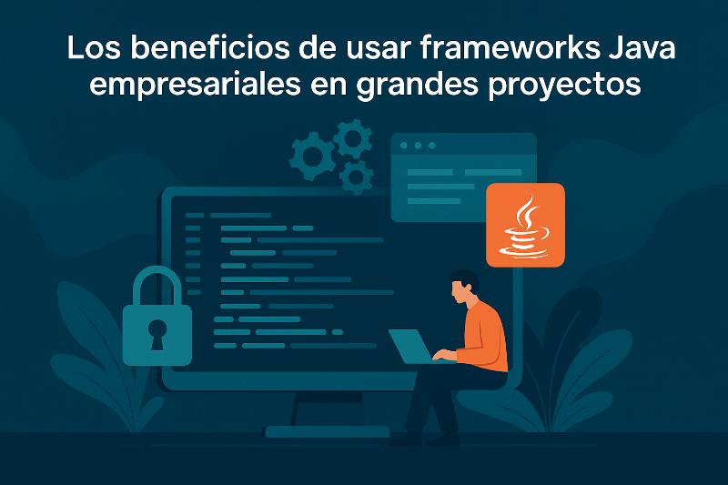 Desarrolladores revisando código con Spring Framework en un proyecto empresarial de gran escala