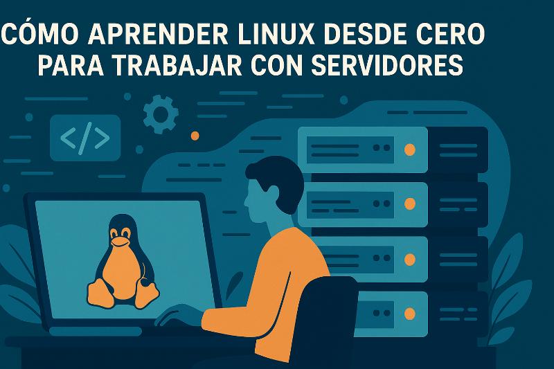 Terminal de Linux con comandos para administrar servidores, guía práctica desde cero