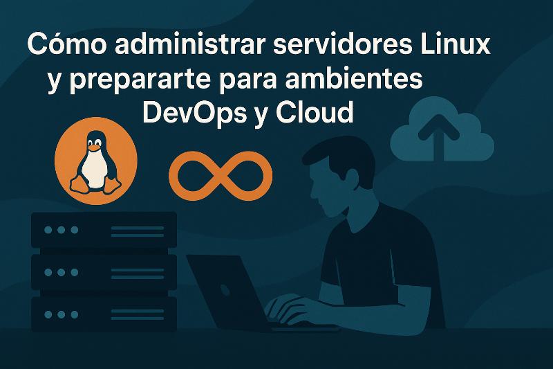Administrador de servidores Linux configurando terminal con comandos para DevOps y Cloud