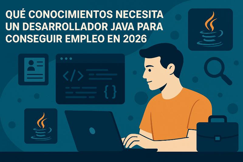 Equipo de desarrolladores Java revisando checklist de conocimientos para empleo en 2026